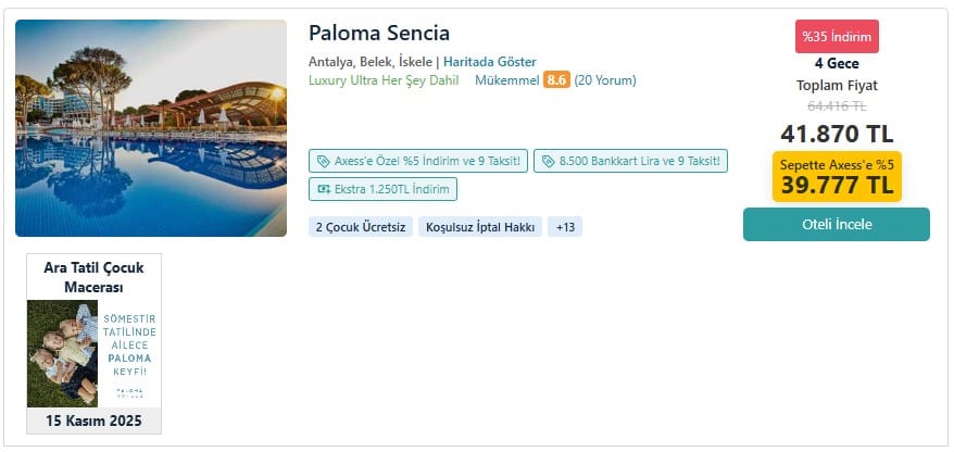 PALIMA Sencia ara tatil çocuk mecerası
