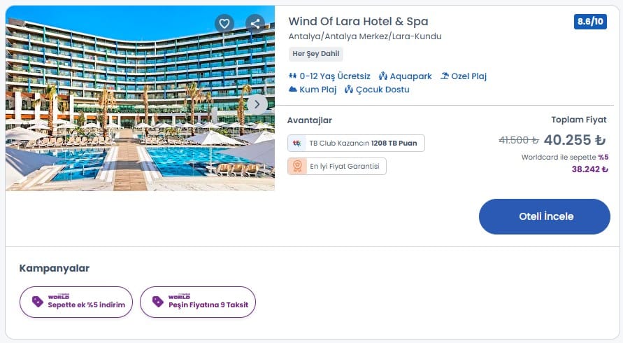 tatilbudur ara tatil wind of lara hotel